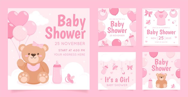 Sammlung von Instagram-Beiträgen für die Babyparty