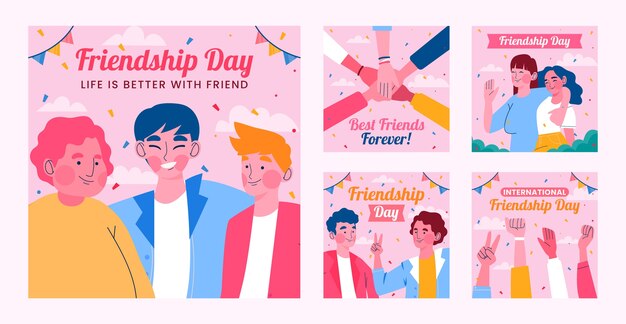 Sammlung von Instagram-Beiträgen zum Tag der flachen Freundschaft
