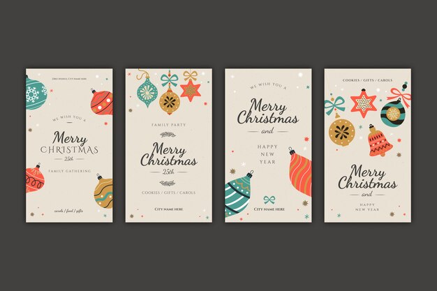 Sammlung von Instagram-Geschichten für die Feier der Weihnachtszeit