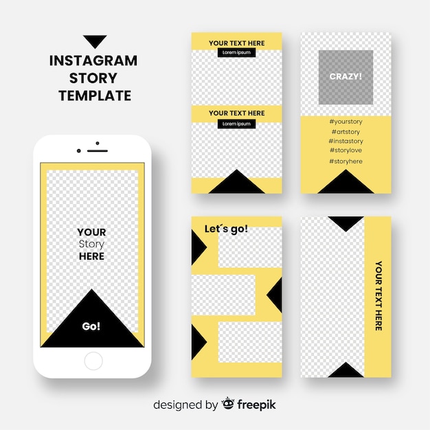 Kostenloser Vektor sammlung von instagram-geschichten