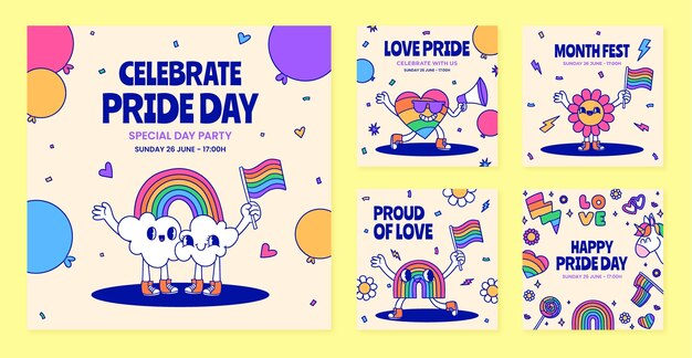 Sammlung von Instagram-Posts für die Feier des Pride Month