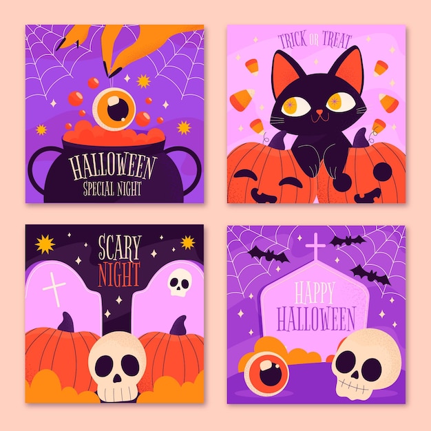 Sammlung von instagram-posts von halloween