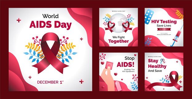 Sammlung von Instagram-Posts zum Gedenken an den Welt-Aids-Tag