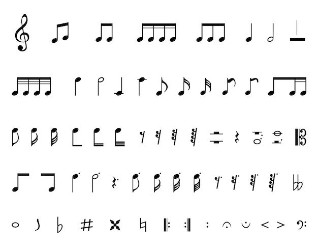 Kostenloser Vektor sammlung von musiknoten