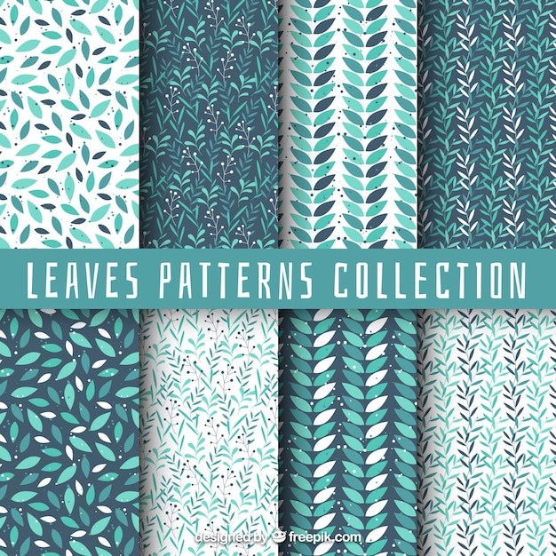 Sammlung von Muster mit Blättern