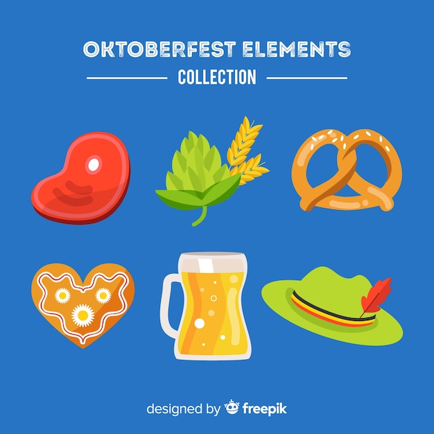 Kostenloser Vektor sammlung von oktoberfest-elementen