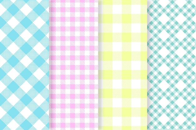 Sammlung von Pastell-Gingham-Mustern