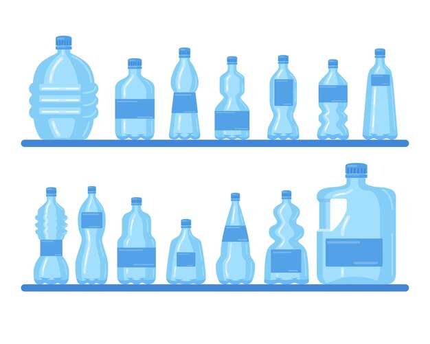 Sammlung von Plastikflaschen
