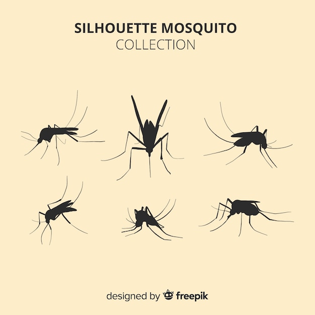 Sammlung von sechs mücken silhouetten