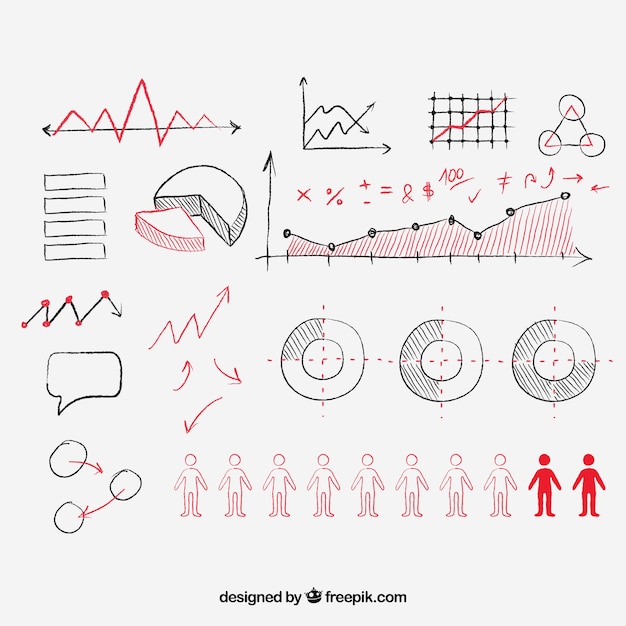 Sammlung von skizzen infografik