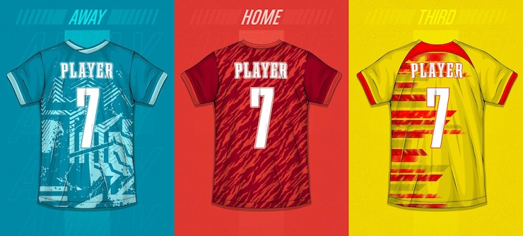 Kostenlose Vektor sammlung von sporthemden - fußballtrikot für sublimation