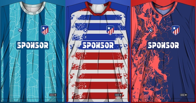 Sammlung von sporthemden fußballtrikot für sublimation