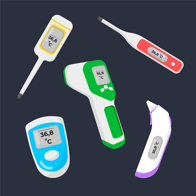 Kostenloser Vektor sammlung von thermometertypen