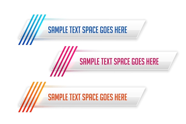 Kostenloser Vektor sammlung von unteren dritten infobarren banner für tv-kanäle