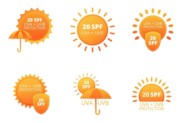 Kostenloser Vektor sammlung von uv-abzeichen mit farbverlauf