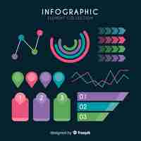 Kostenloser Vektor sammlung von verschiedenen infografik-elementen