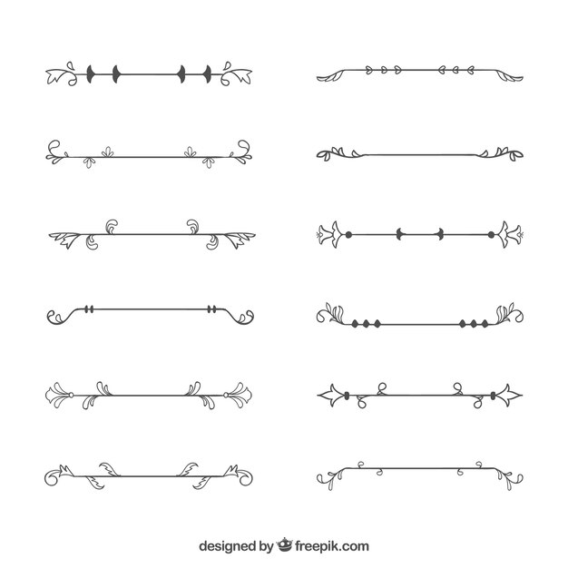 Kostenloser Vektor sammlung von vintage-zier-element