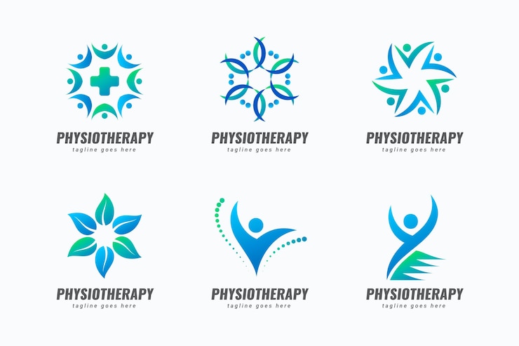 Kostenlose Vektor sammlung von vorlagen für logos für physiotherapie