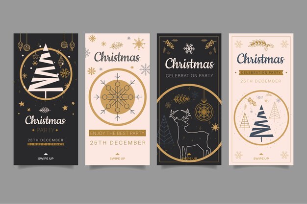 Sammlung von Weihnachts-Instagram-Geschichten