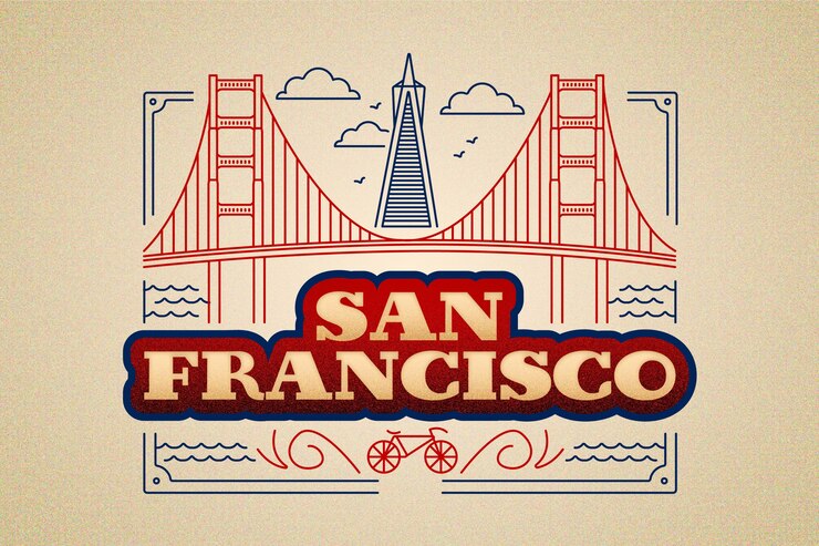 Kostenlose Vektor san francisco stadt schriftzug
