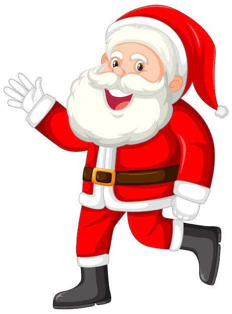 Sanata Claus winkt mit der Hand Cartoon-Figur