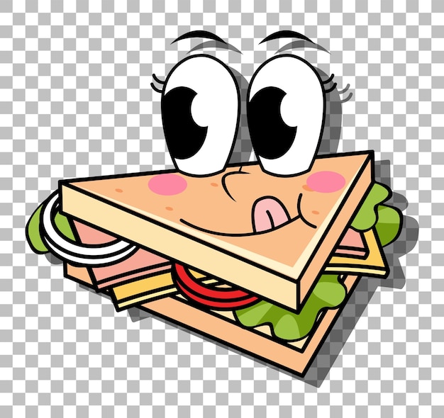 Sandwich-cartoon-figur isoliert