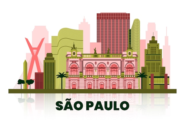 Kostenloser Vektor são paulo skyline illustration