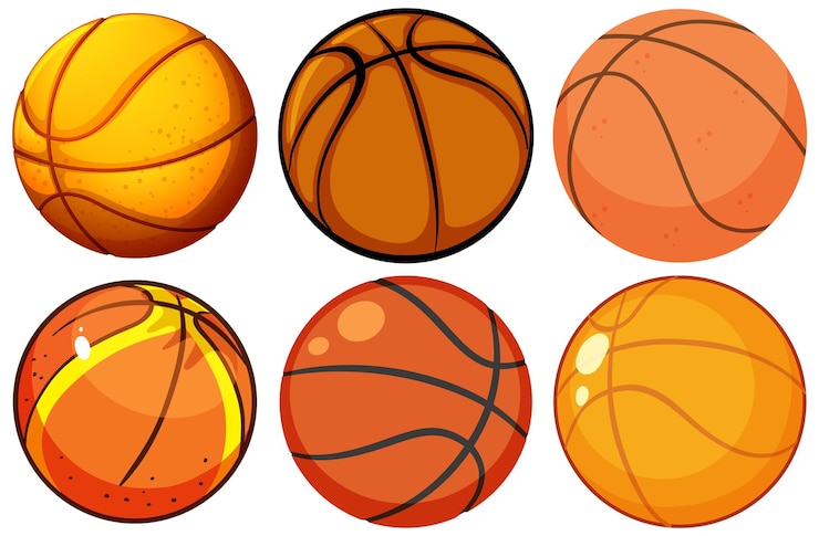 Kostenlose Vektor satz basketballbälle