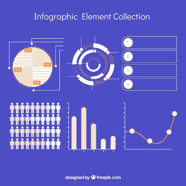 Satz bunte infographic elemente in der flachen art