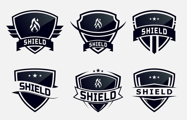 Sammlung Von Shield Gaming Logo Vorlagen Premium Vektor