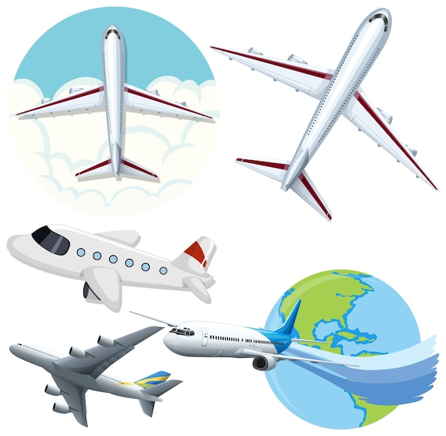 Satz Flugzeug- und Luftfahrtikone
