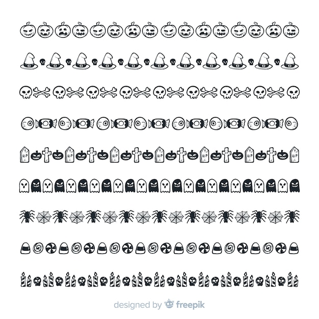 Kostenloser Vektor satz halloween-grenzen