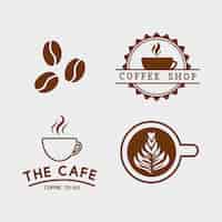 Kostenloser Vektor satz kaffeeelemente und kaffeezubehörvektor
