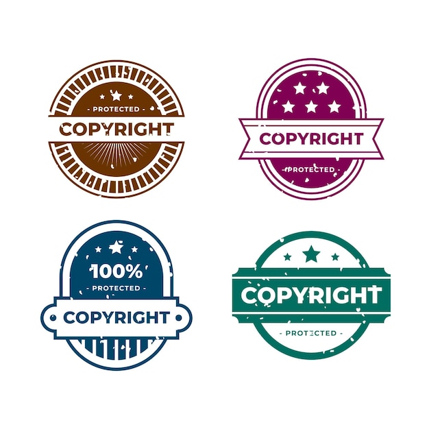 Satz kreativer copyright-stempel