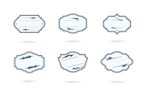 Kostenloser Vektor satz leere retro-weinlese-abzeichen und etiketten auf einer weißen illustration