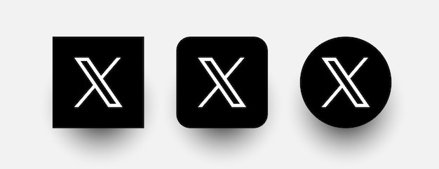 Satz neuer Twitter-Logo-X-Symbole