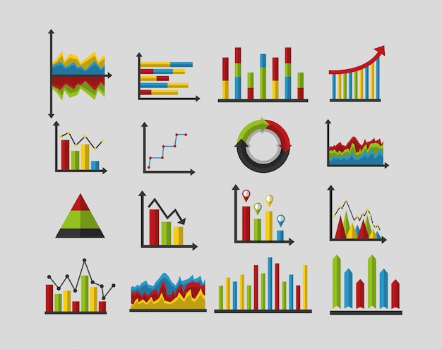 Kostenloser Vektor satz statistikanalysedaten