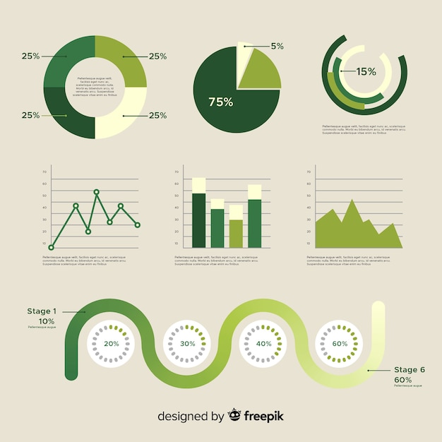 Kostenloser Vektor satz verschiedene infographic elemente