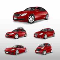 Kostenloser Vektor satz verschiedene modelle von roten autovektoren