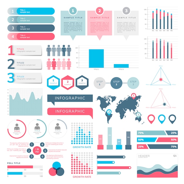 Satz von Business Infograph Vektoren