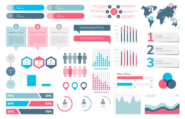 Satz von Business Infograph Vektoren