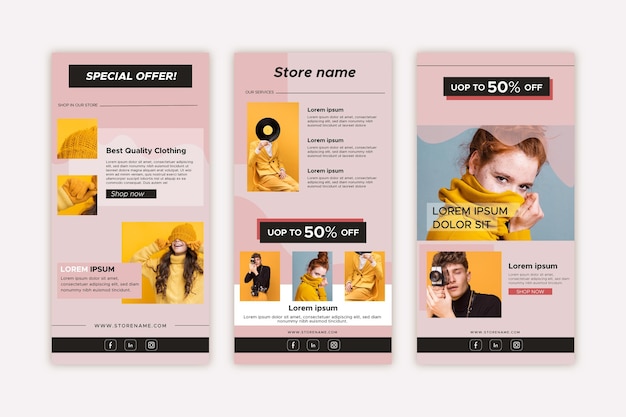Satz von E-Commerce-E-Mail-Vorlagen
