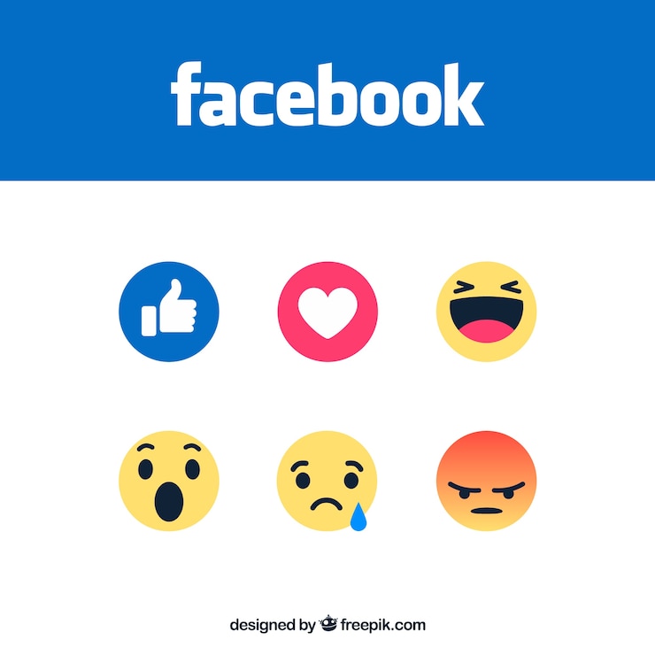 Kostenlose Vektor satz von facebook-emoticons im flachen stil