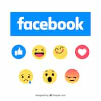 Kostenloser Vektor satz von facebook emoticons in flachen stil