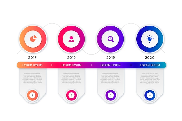 Satz von gradienteninfografiken