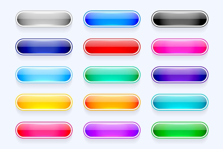 Kostenlose Vektor satz von leeren uiux-app-knopf-element-ikonen-design