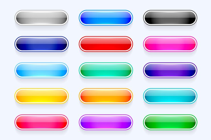 Kostenlose Vektor satz von leeren uiux-app-knopf-element-ikonen-design