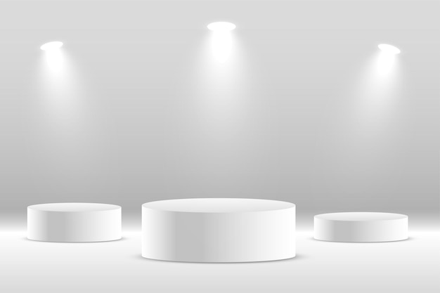 Satz von realistischen Podium-Stand-Hintergrund mit Fokus-Licht-Effekt