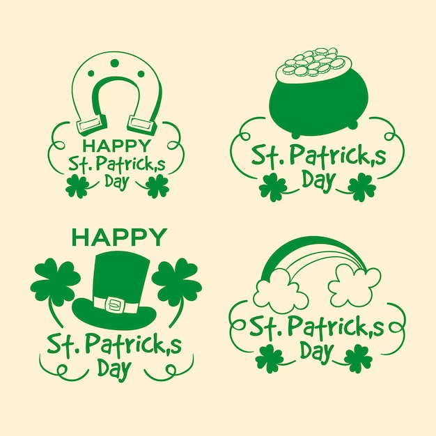 Satz von st. Patrick's Day Etiketten
