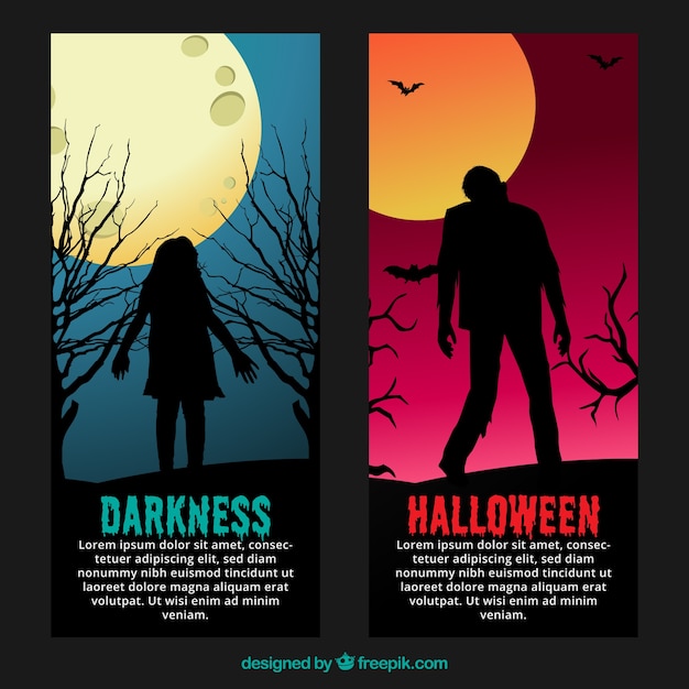 Kostenloser Vektor scary halloween-banner